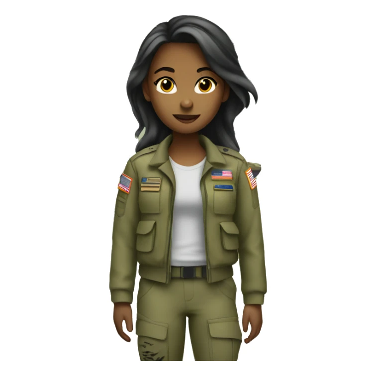 girl on a military track sticker