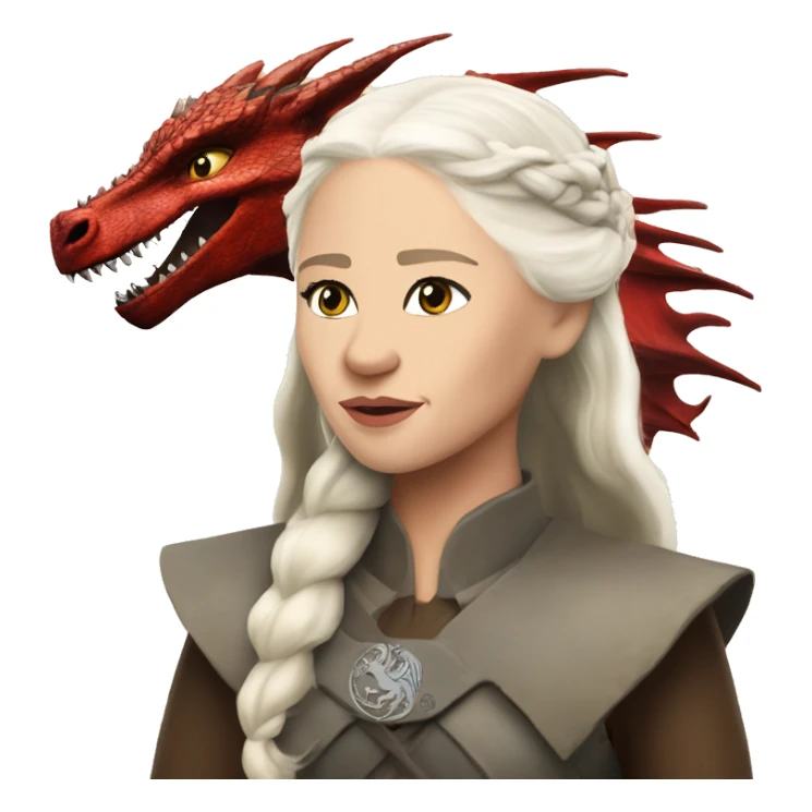 Daenerys Targaryen from game of thrones with a dragon sticker