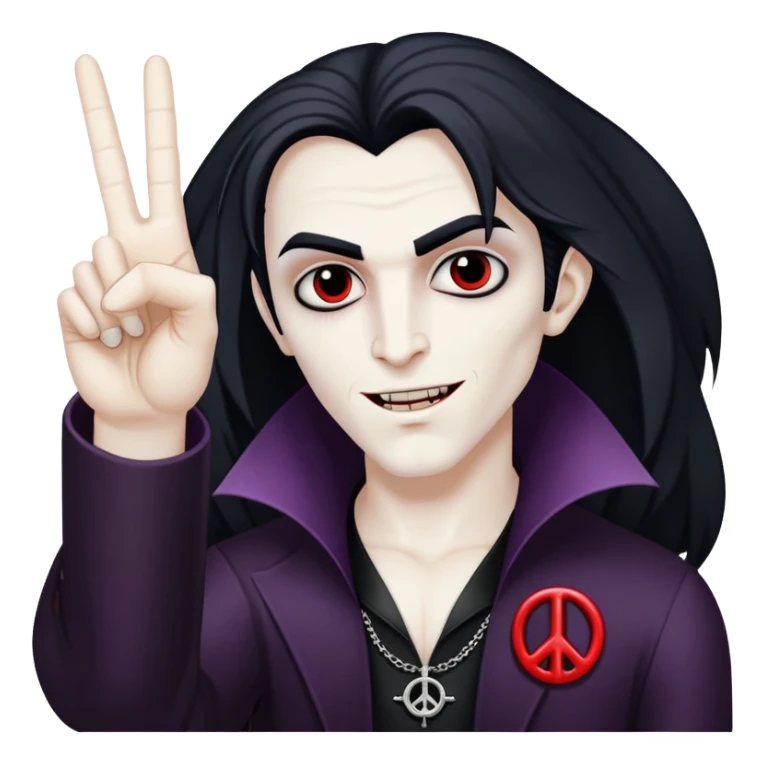 Black Vampire holding up the peace sign. Can you also make his thumb stick out horizontally on the same hand  sticker