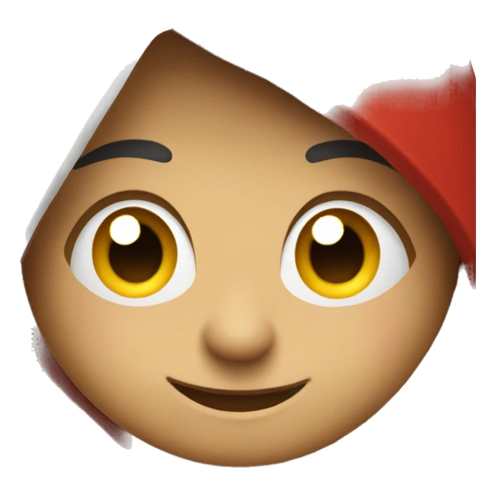 A half smile emoji with red face sticker