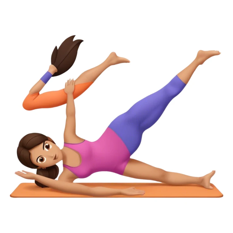 Brunette girl doing pilates sticker
