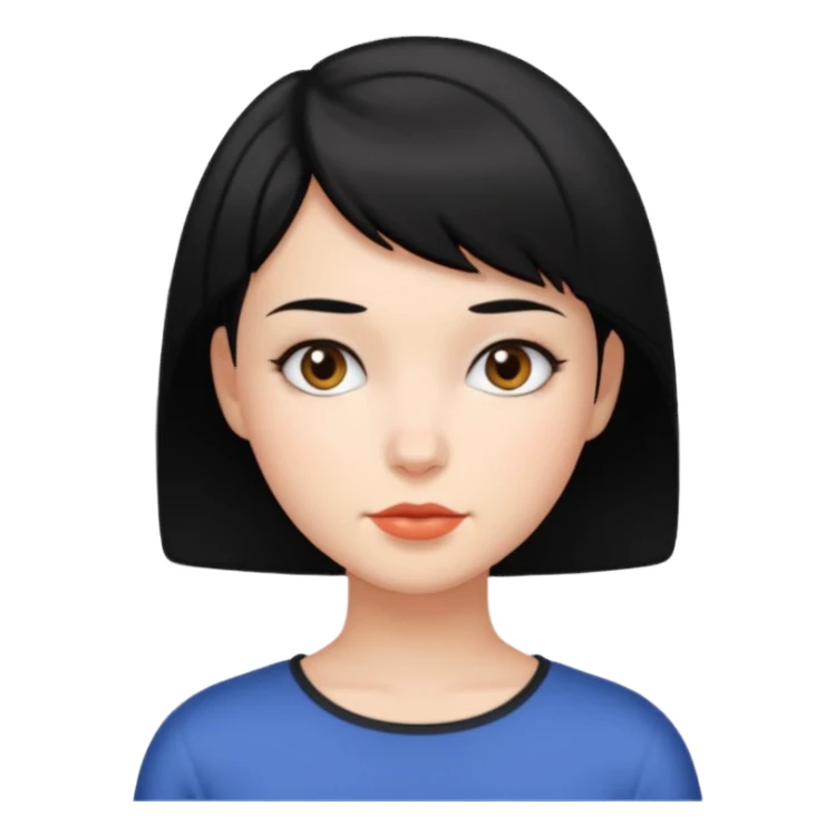 girl with black short hair , oh okay  sticker