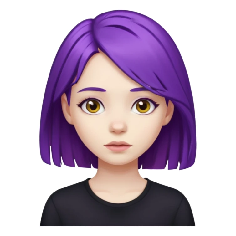 purple haired kid girl sticker