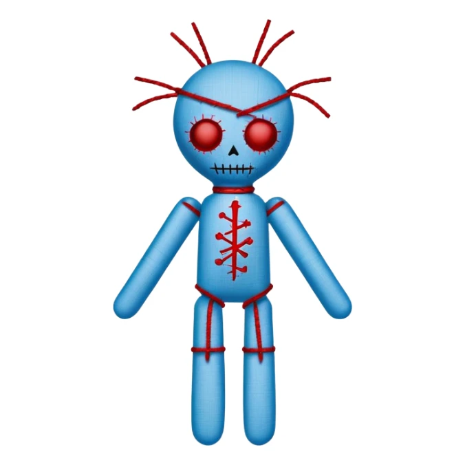 carolina blue and red voodoo doll sticker