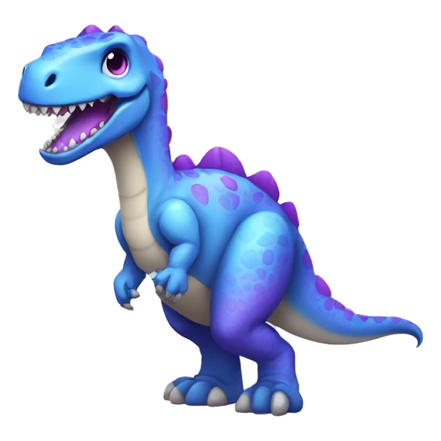 Female full body blue and purple cute dinosaur sticker