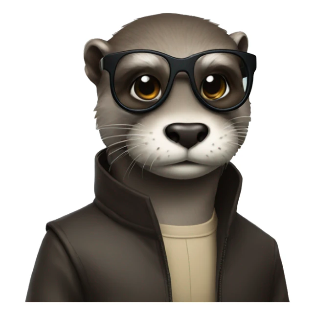 Otter wearing neo from matrix outfit and glasses sticker