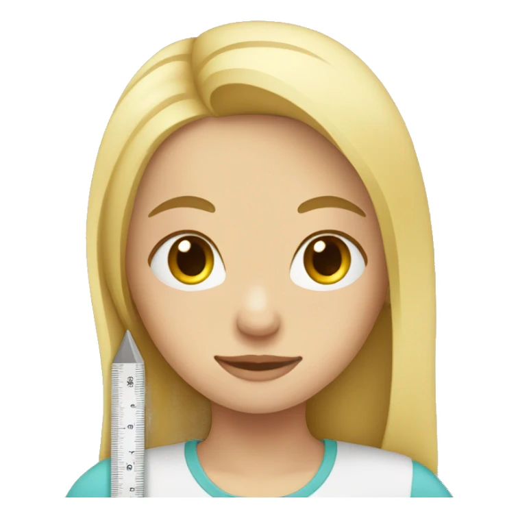 blonde girl with a ruler sticker