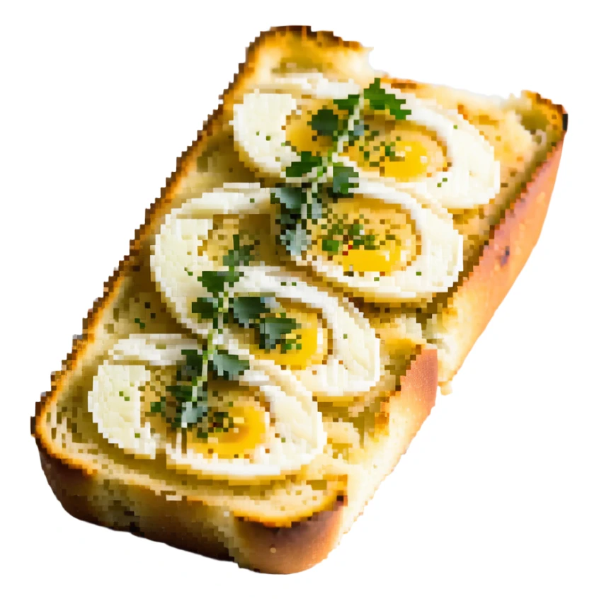 a perfect garlic bread, italian style, open faced sticker