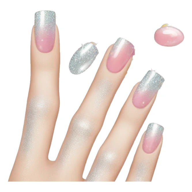 Nail emoji combined with sparkle emoji sticker