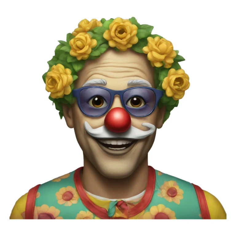 Art the clown with flower sunglasses  sticker