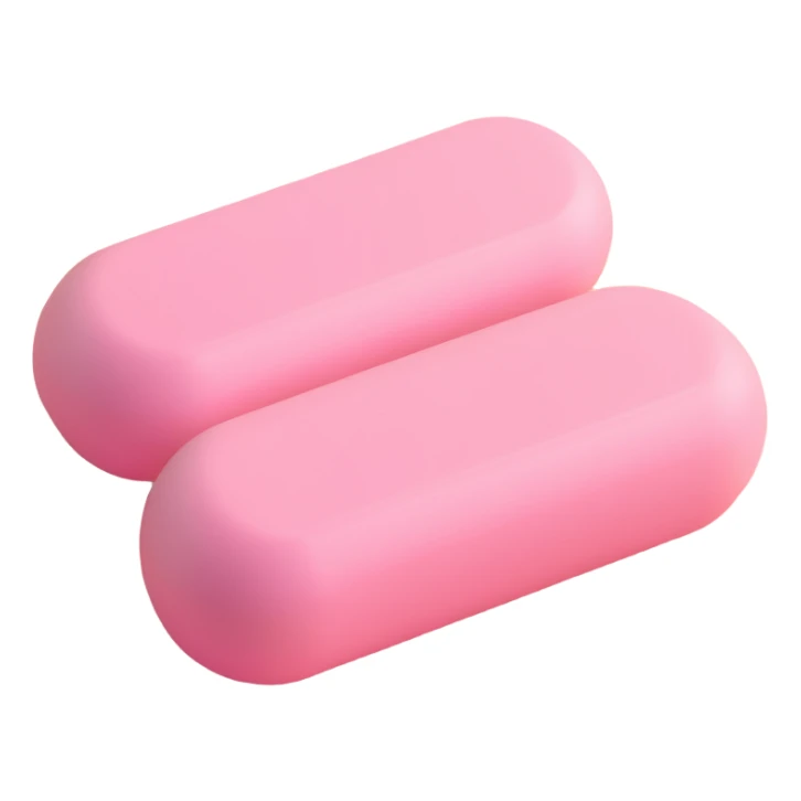 light pastel pink pill, simple and soft, 3D Apple emoji style sticker
