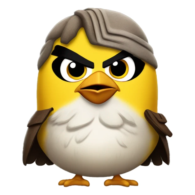 yellow angry bird dressed as han solo sticker