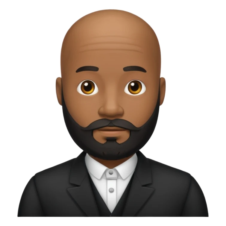 A black gigolo with a full beard and bald head sticker