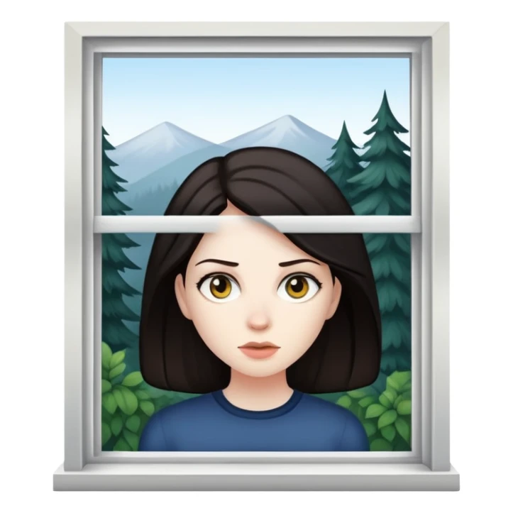 Woman stalking outside windows  sticker