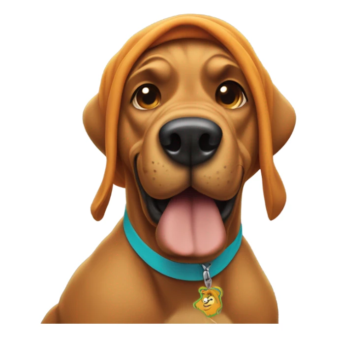 scooby doo the dog wearing a durag and throwing up fours sticker