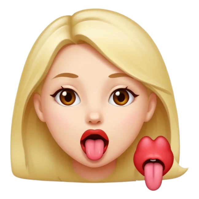Girl with her tongue out sticker