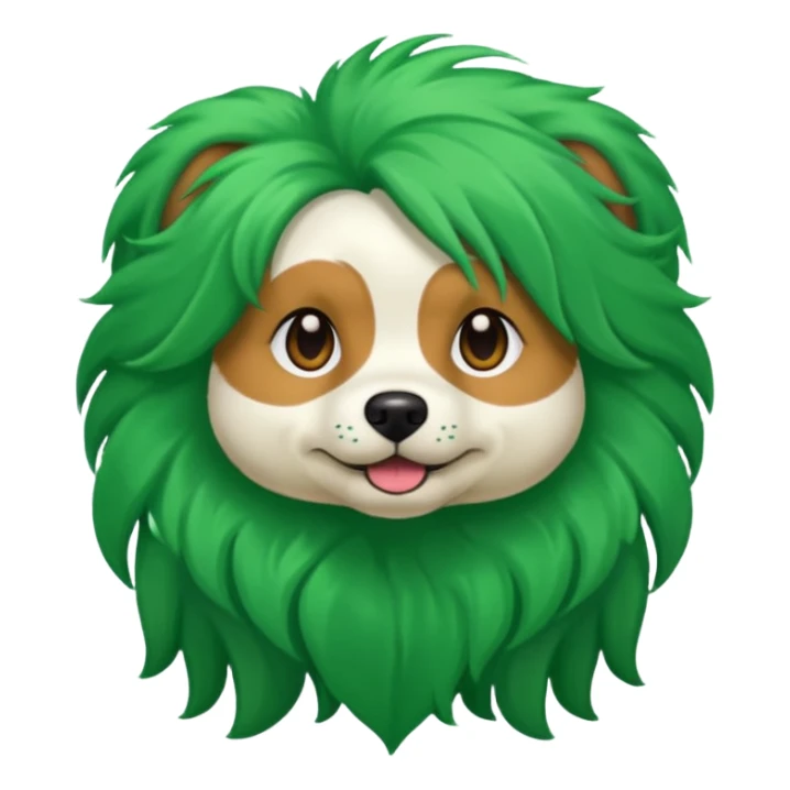 dog with long green hair sticker