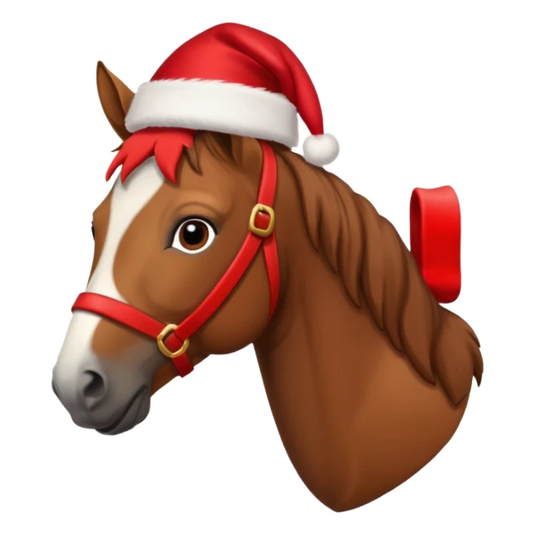 christmas brown horse with a red saddle sticker