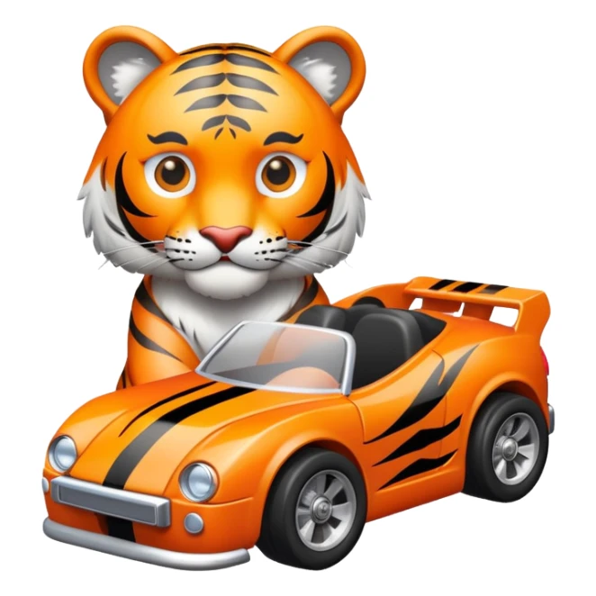tiger holding hot wheel car sticker