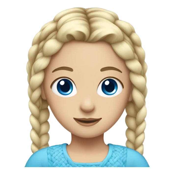 White blond girl with twin braids and blue eyes sticker