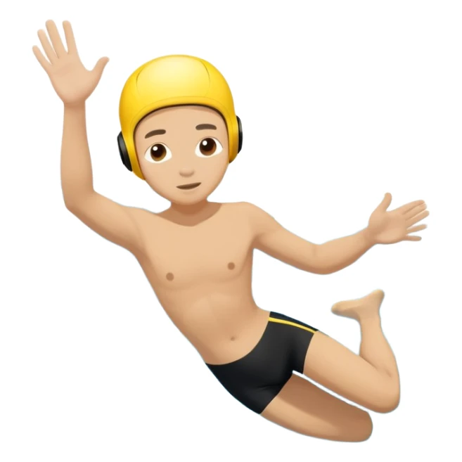 inexperienced determined person diving into a pool of divers, with a pool named confidence... glowing body  sticker