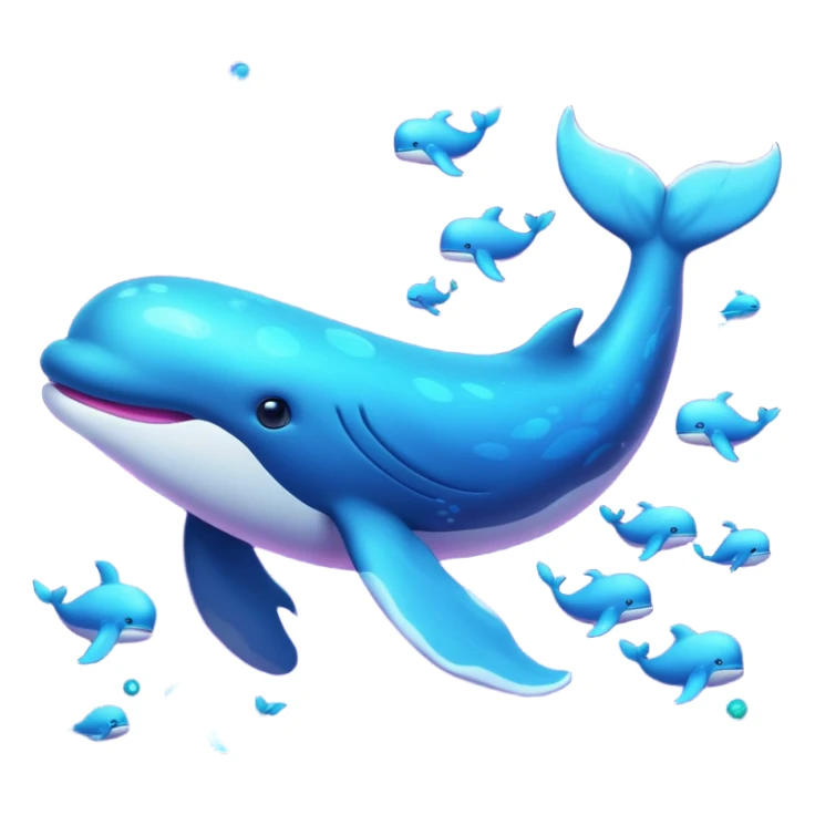 Create a single emoji of a Nebula Whale in full body, shown at a slight side angle in a natural, characteristic pose sticker