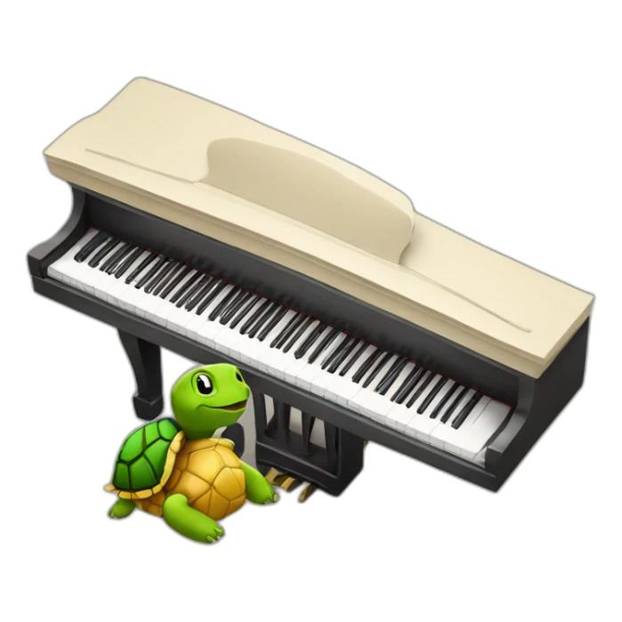 Piano et tortue sticker