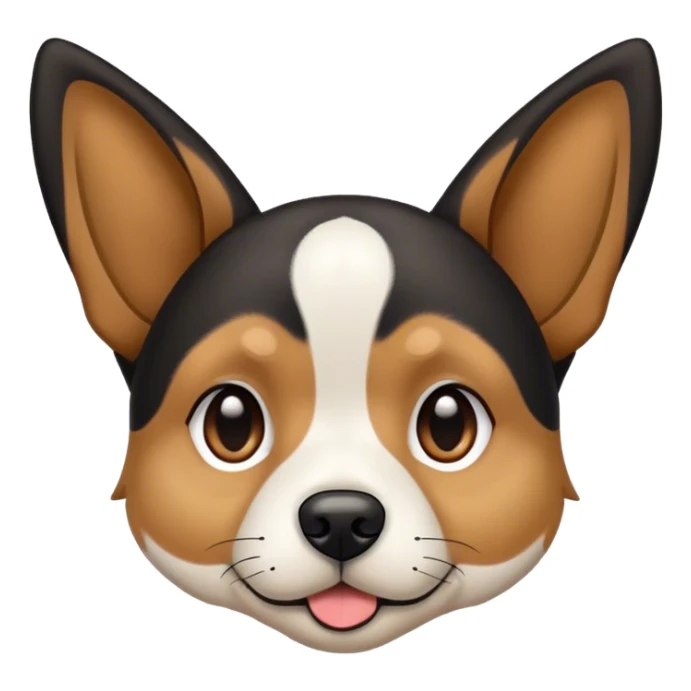 Black tan and white dog with pointy ears sticker