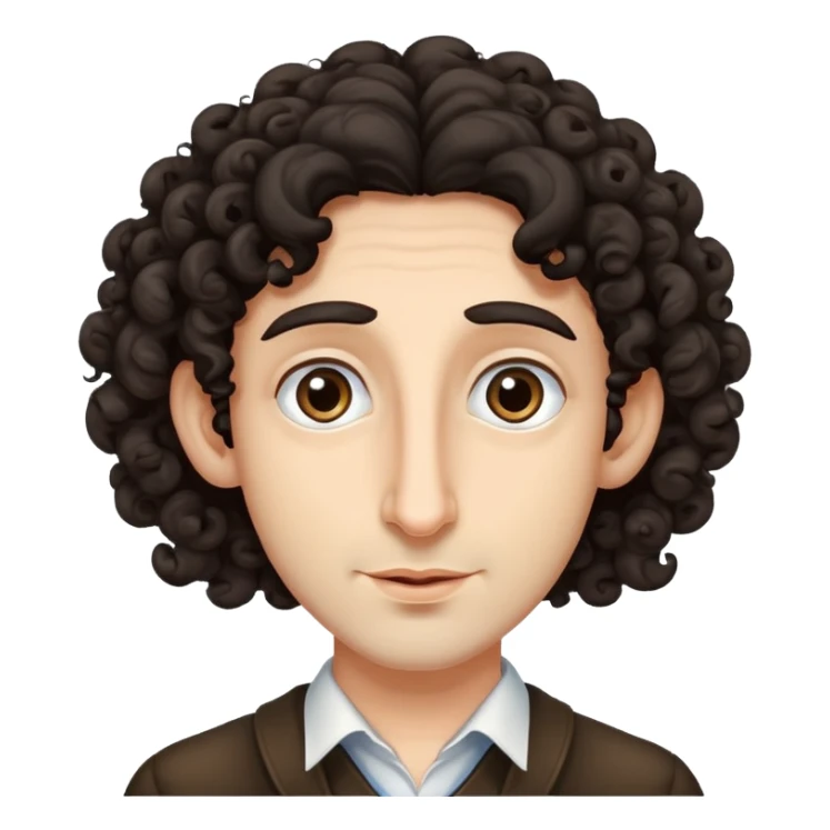 A Jew with curly hair and a long nose sticker