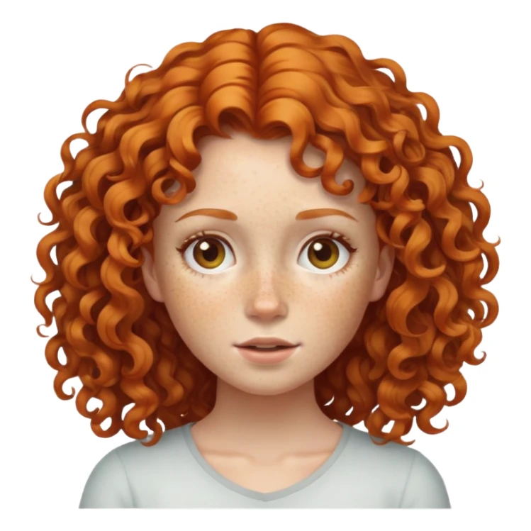 ginger curly freckles girl sticker