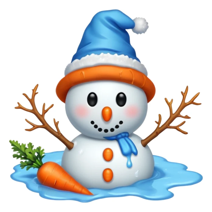 Melted snowman in Arizona  sticker