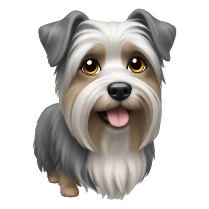 Dog yorkshire with a little gray sticker