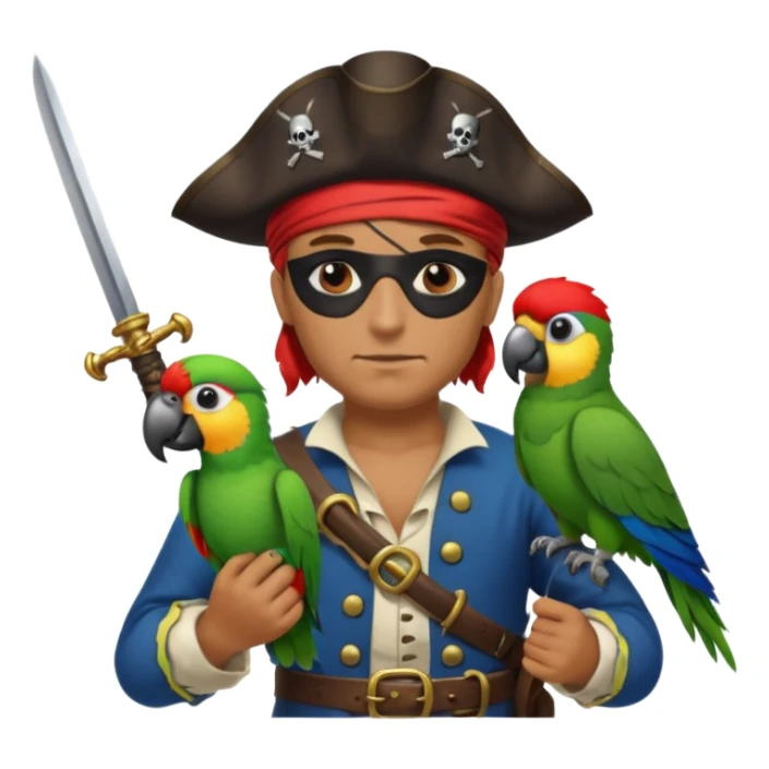pirate and parrot sticker