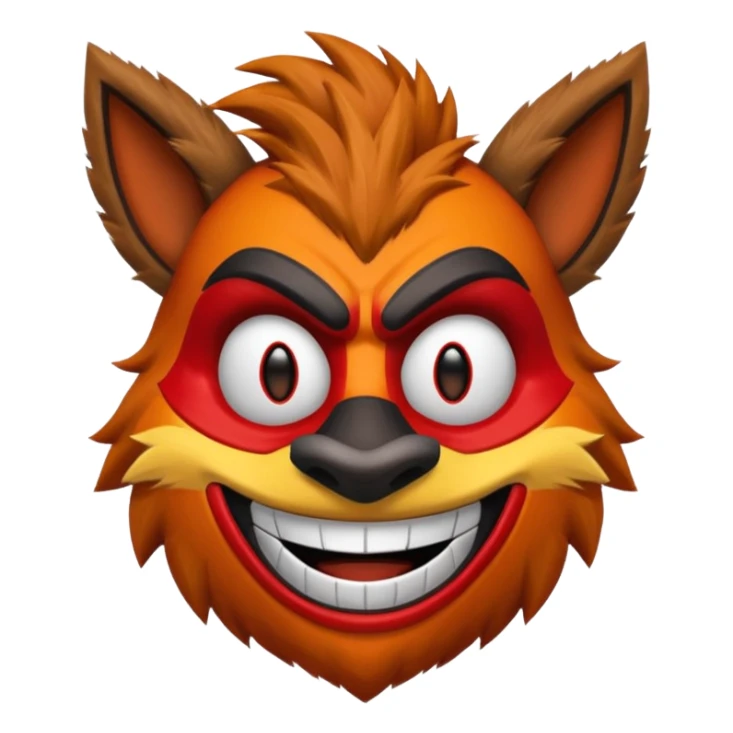 smiling Crash Bandicoot with Uka Uka mask sticker