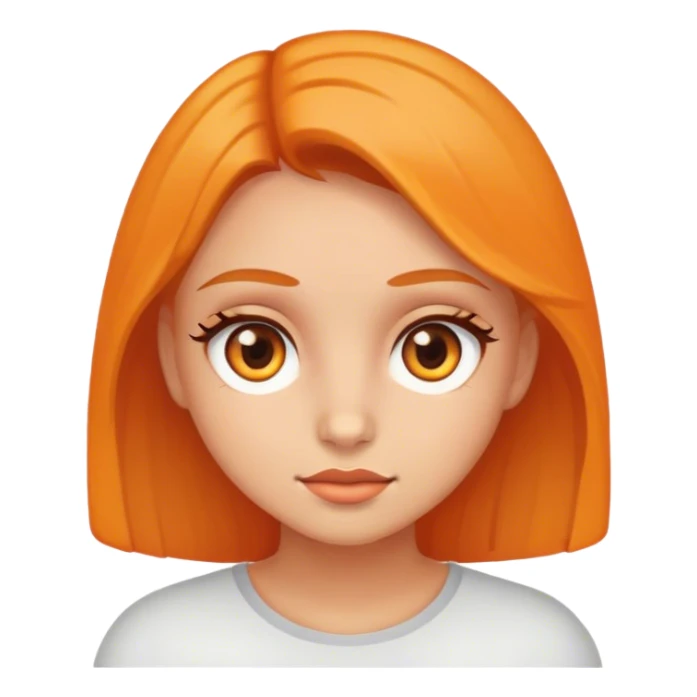 girl with brown eyes and light orange head  sticker