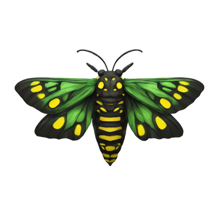 Deaths head moth, skull, black green and yellow sticker