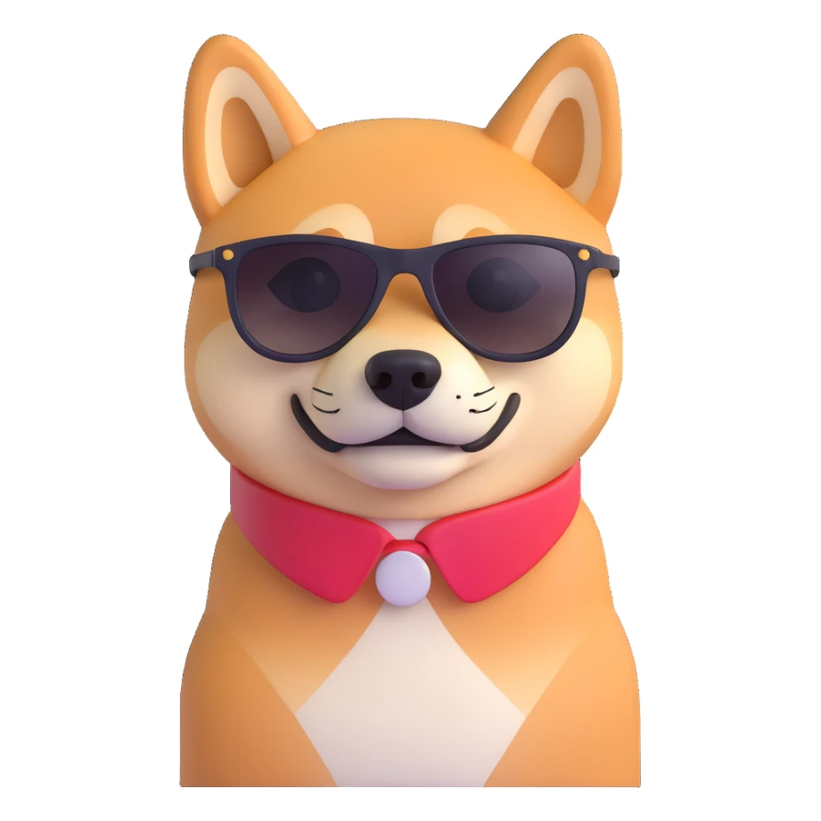 shiba inu wearing sunglasses, full body sticker