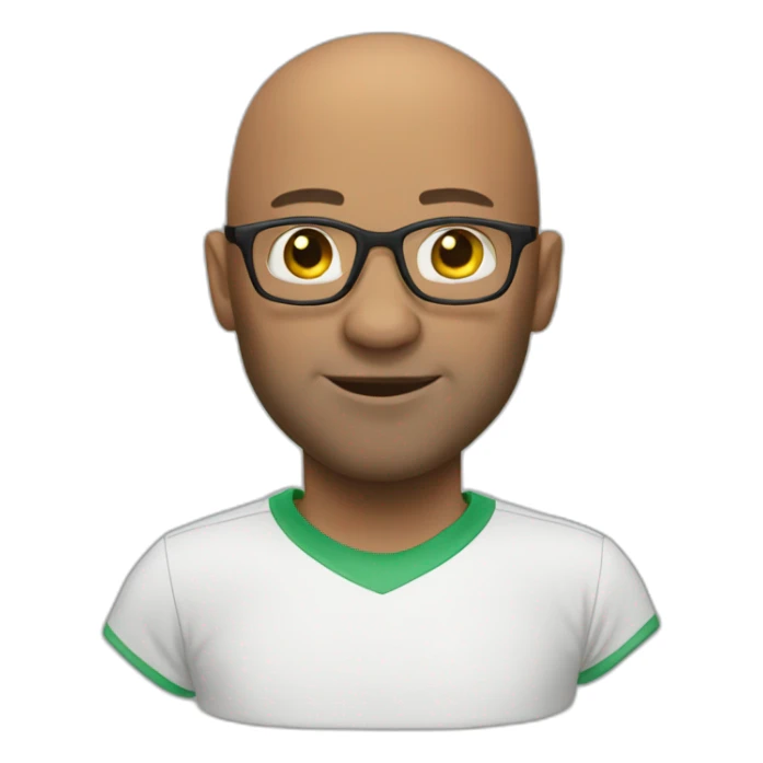Soccer 43 year male bald glasses sticker