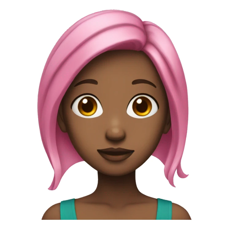 girl with teal and pink hair  sticker