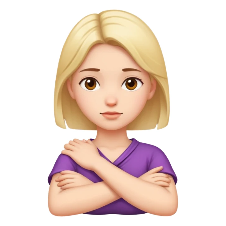 Girl crossed arms on neck sticker