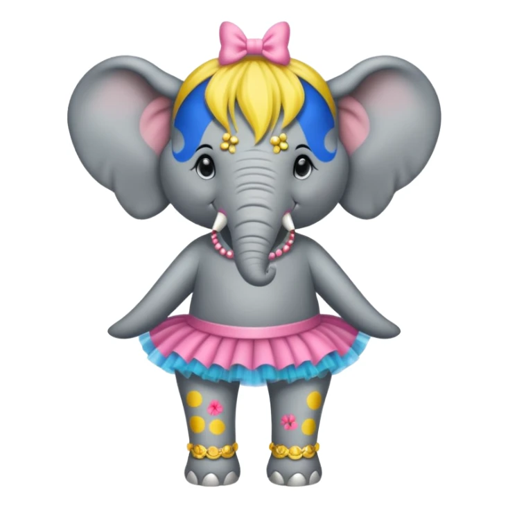 A three legged prima-donna elephant with piercings. sticker