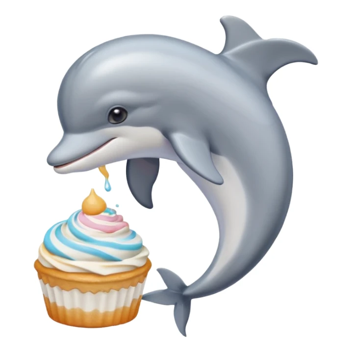 make me a dolphin that is asking a cat with buttercream sticker
