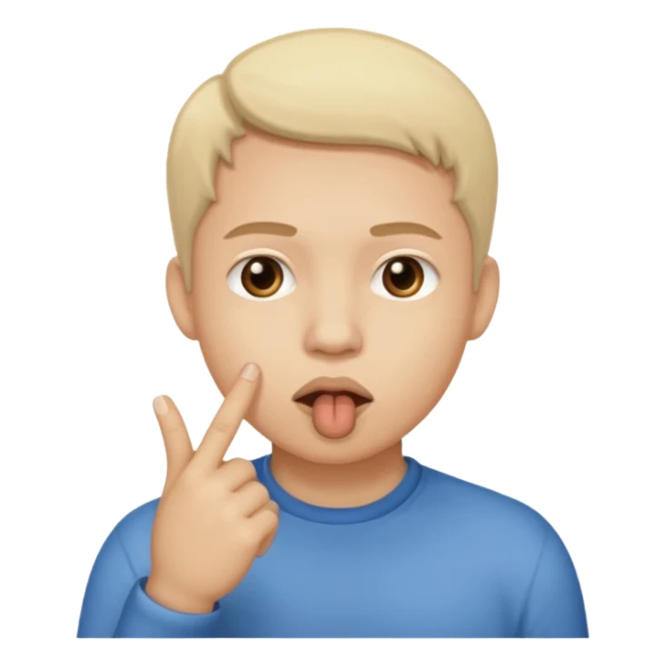 Tête avec le petit doigt dans la bouche sticker