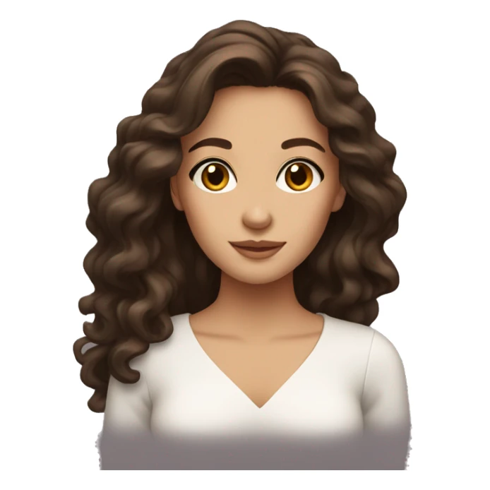 beautiful brunette with brown eyes and flowy hair sticker