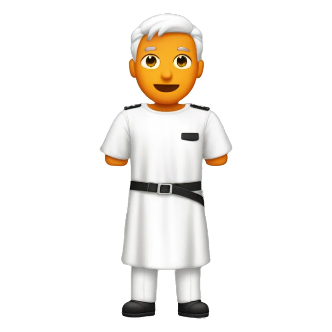 Prisionero blanco vestido con mono naranja en la carcel sticker