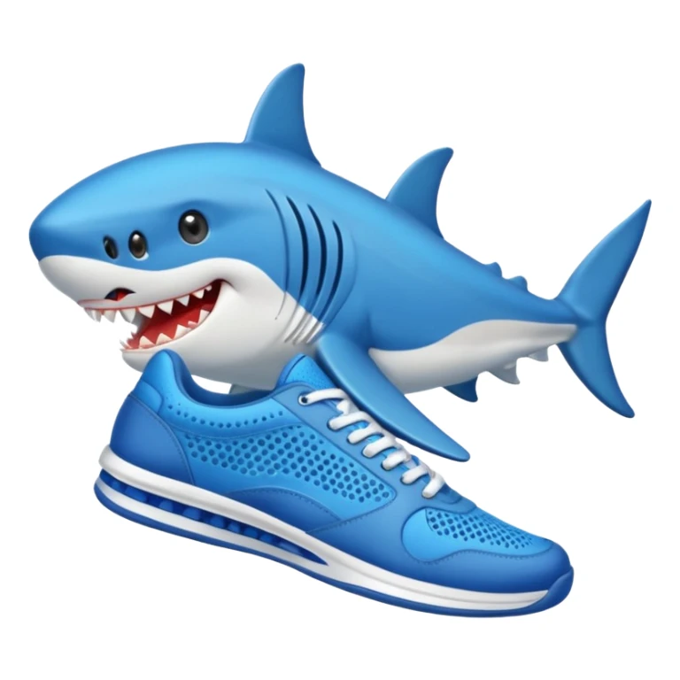 Tiburón con zapatos tenis azules sticker