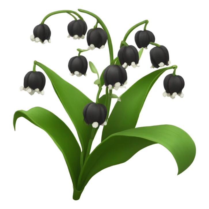 black lily of the valley flower sticker