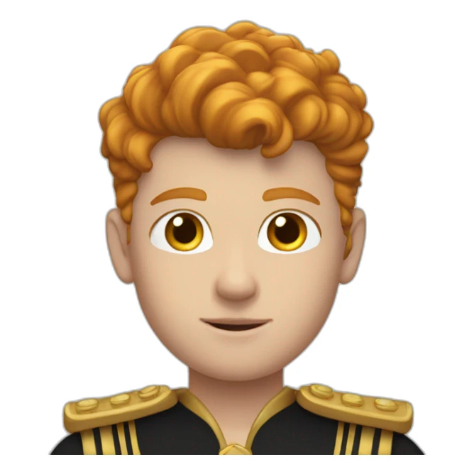 A 15yo ginger male in royal black and gold uniform on him sticker