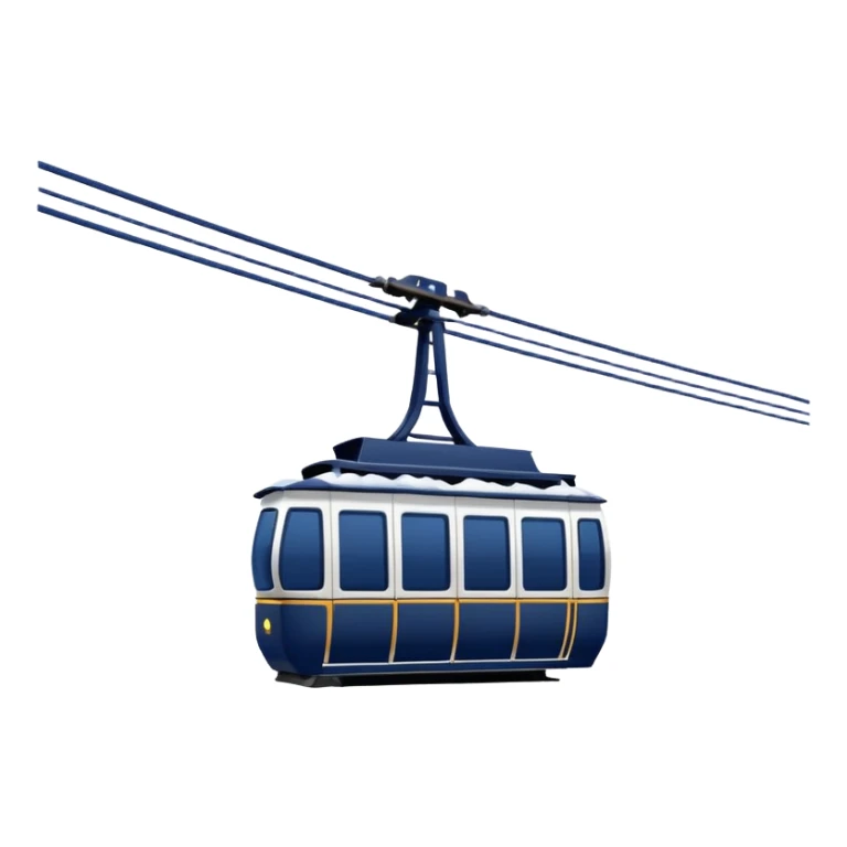 create a cablecar emoji in winter. make it navy dark blue. no yellow. and add the words in white: Lenk  sticker