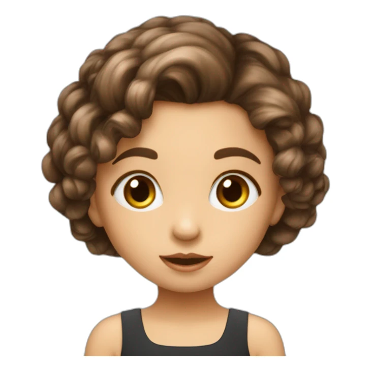 Enfants fille cheveux courts marron eye maron sticker